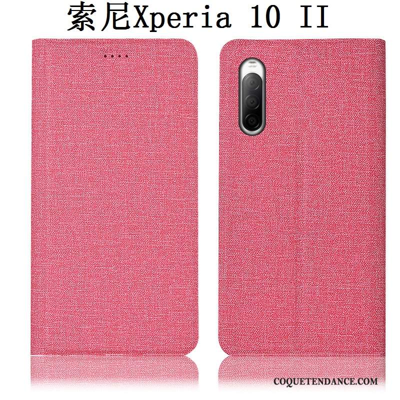 Sony Xperia 10 Ii Coque De Téléphone Rose Étui Tout Compris Étui En Cuir