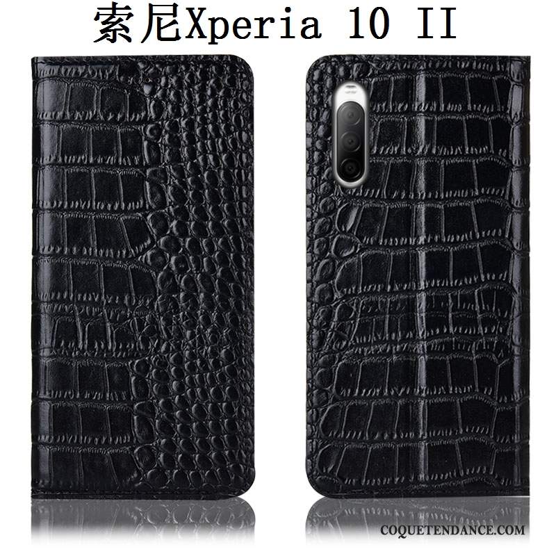 Sony Xperia 10 Ii Coque Housse Tout Compris Étui Crocodile De Téléphone