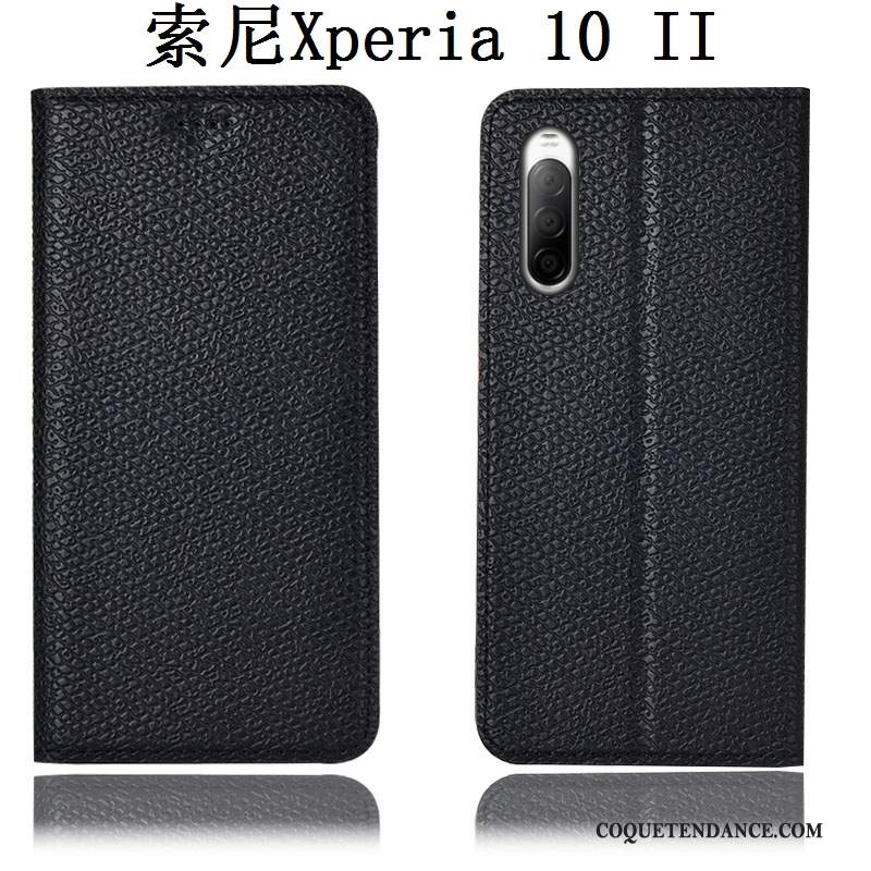 Sony Xperia 10 Ii Coque Étui Protection Modèle Fleurie Noir Incassable