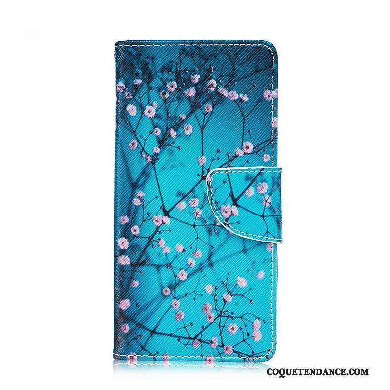 Sony Xperia L1 Coque Peinture Étui En Cuir Bleu De Téléphone Housse