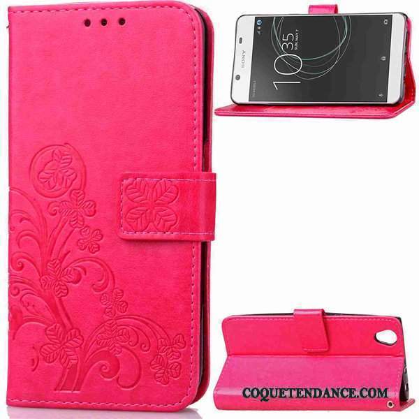 Sony Xperia L1 Coque Rouge Étui En Cuir Fluide Doux Ornements Suspendus Incassable