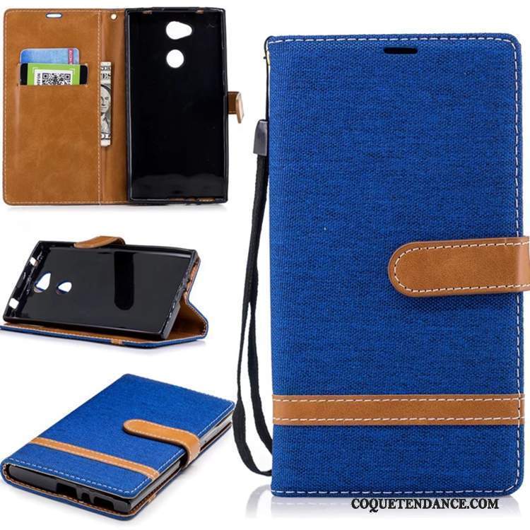 Sony Xperia L2 Coque Carte En Denim Support Étui En Cuir Housse