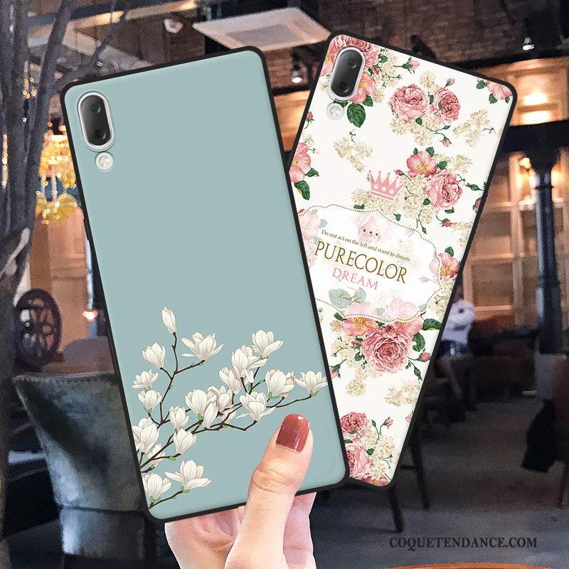 Sony Xperia L3 Coque Fluide Doux Dessin Animé Étui Vert Charmant