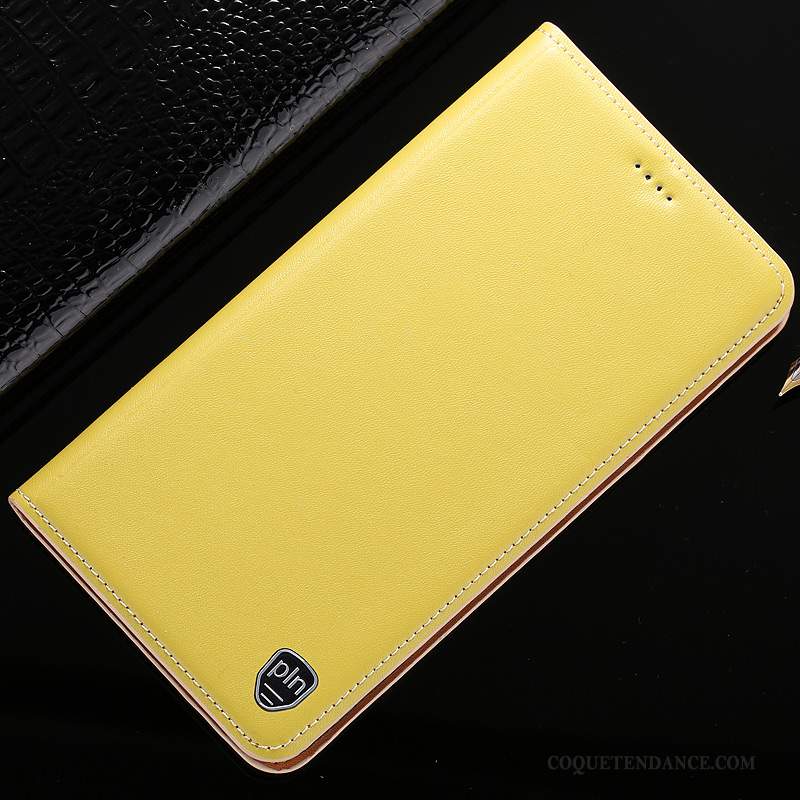 Sony Xperia L3 Coque Jaune Cuir Véritable Modèle Fleurie Incassable Étui En Cuir