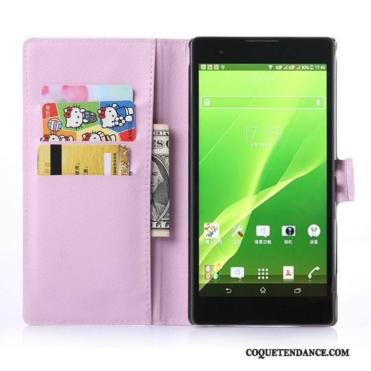 Sony Xperia T2 Coque Portefeuille De Téléphone Carte Rose Étui