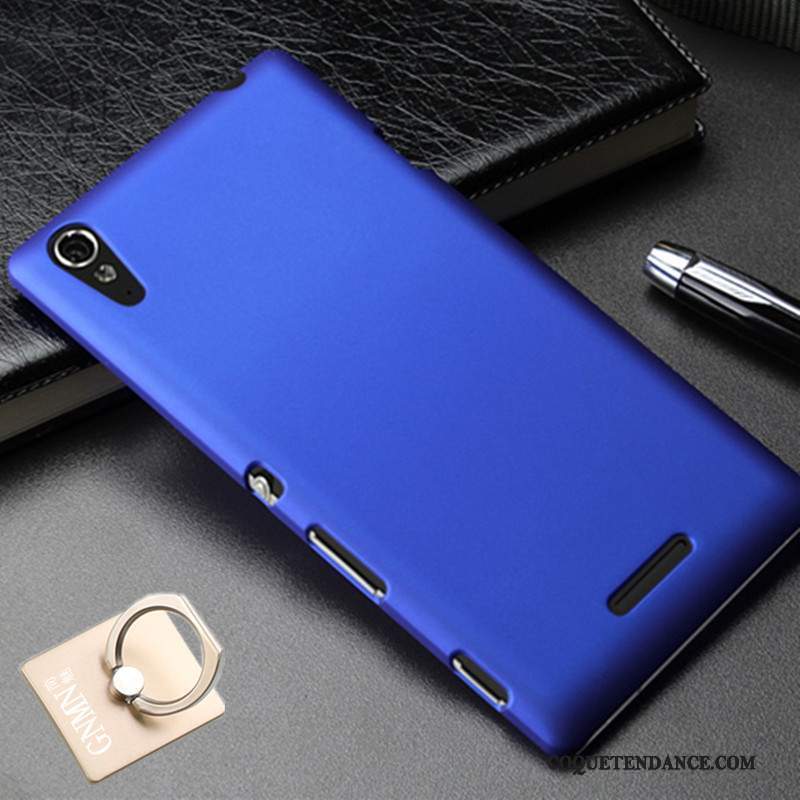 Sony Xperia T3 Coque Délavé En Daim Difficile Bleu Coque De Téléphone