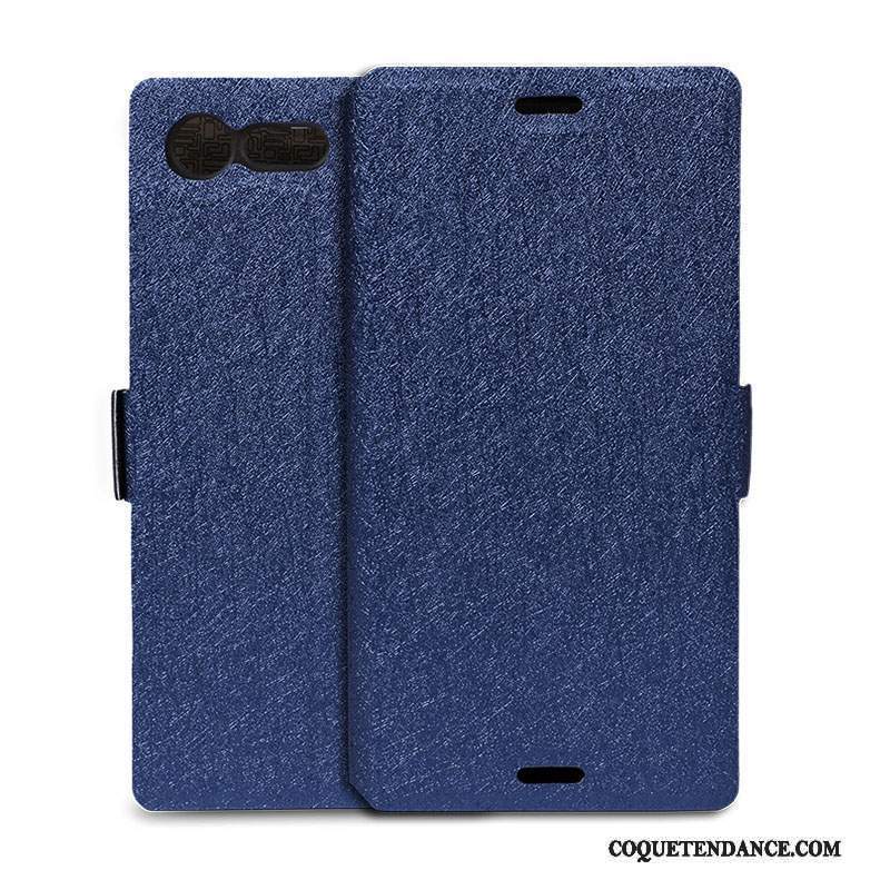 Sony Xperia X Compact Coque Housse Étui En Cuir De Téléphone Protection Bleu