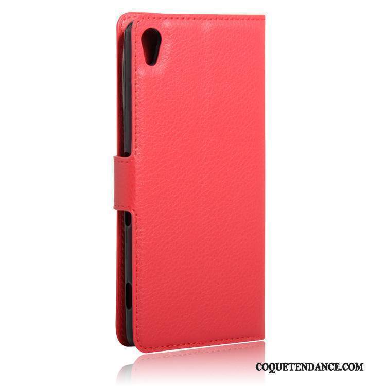 Sony Xperia Xa Coque Rouge Portefeuille Protection Carte Étui En Cuir