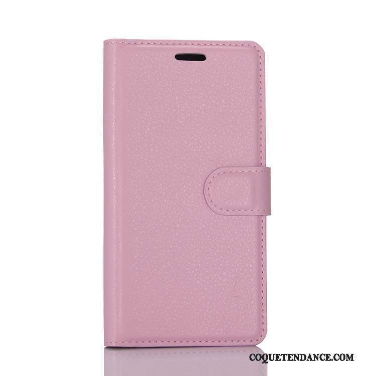 Sony Xperia Xa1 Coque Protection Carte Portefeuille Rose Étui