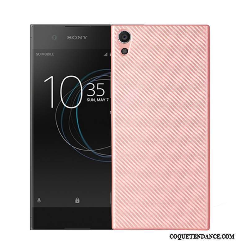 Sony Xperia Xa1 Coque Protection Rose Fibre De Téléphone