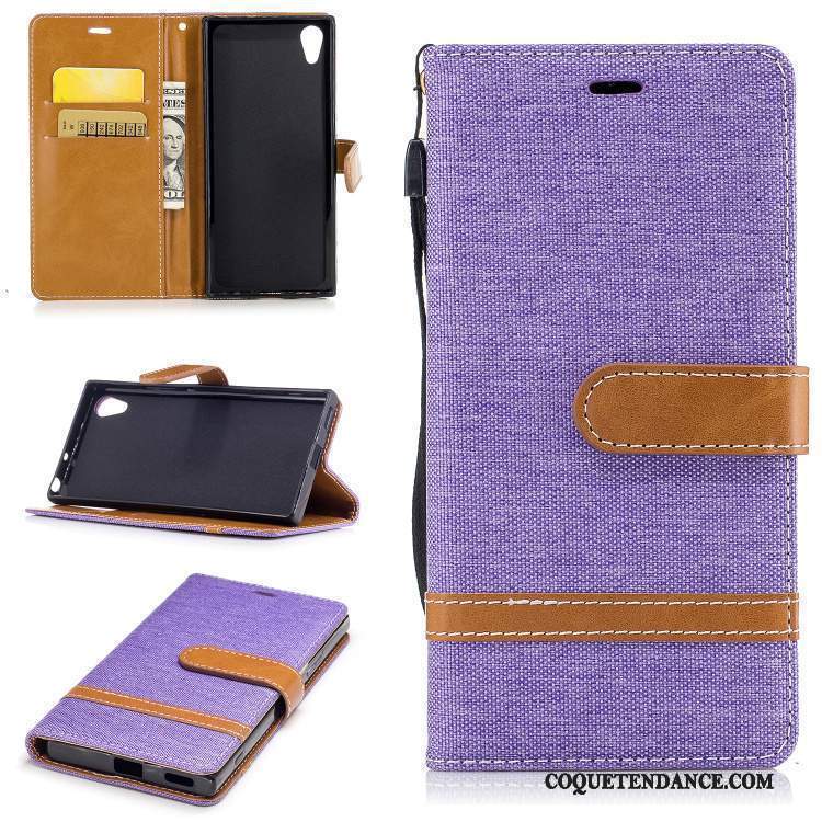 Sony Xperia Xa1 Coque Silicone Housse De Téléphone Violet Carte