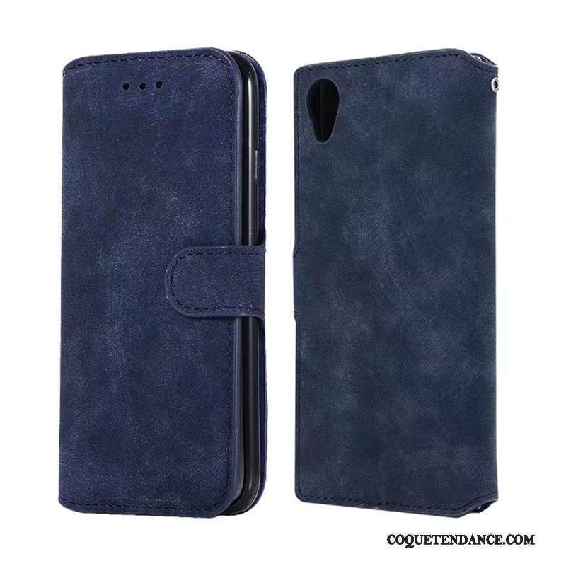 Sony Xperia Xa1 Plus Coque Protection Carte Bleu Étui En Cuir De Téléphone