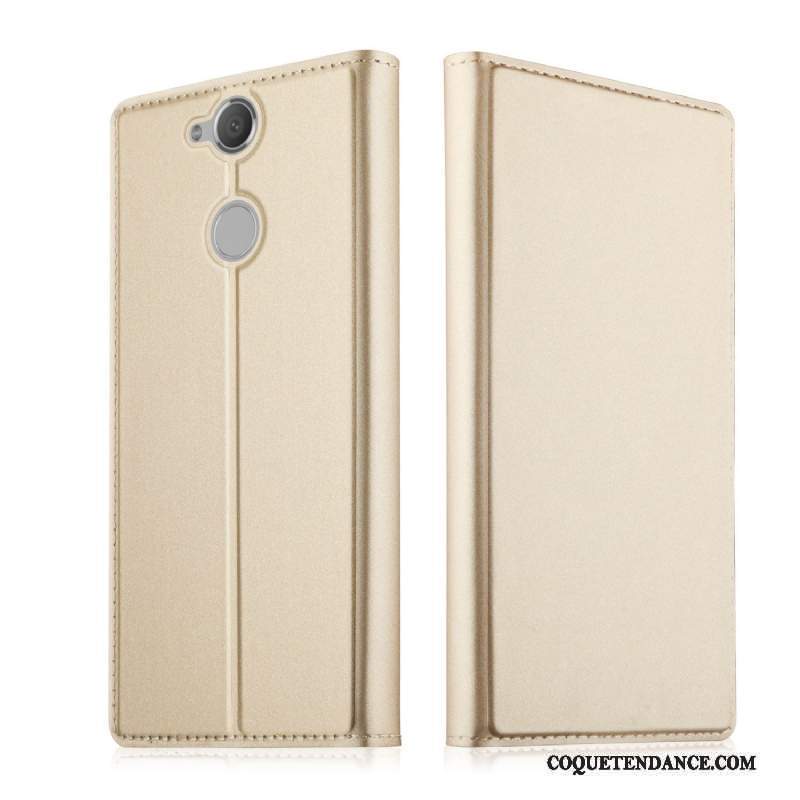 Sony Xperia Xa2 Ultra Coque Carte Étui En Cuir Business Protection Or