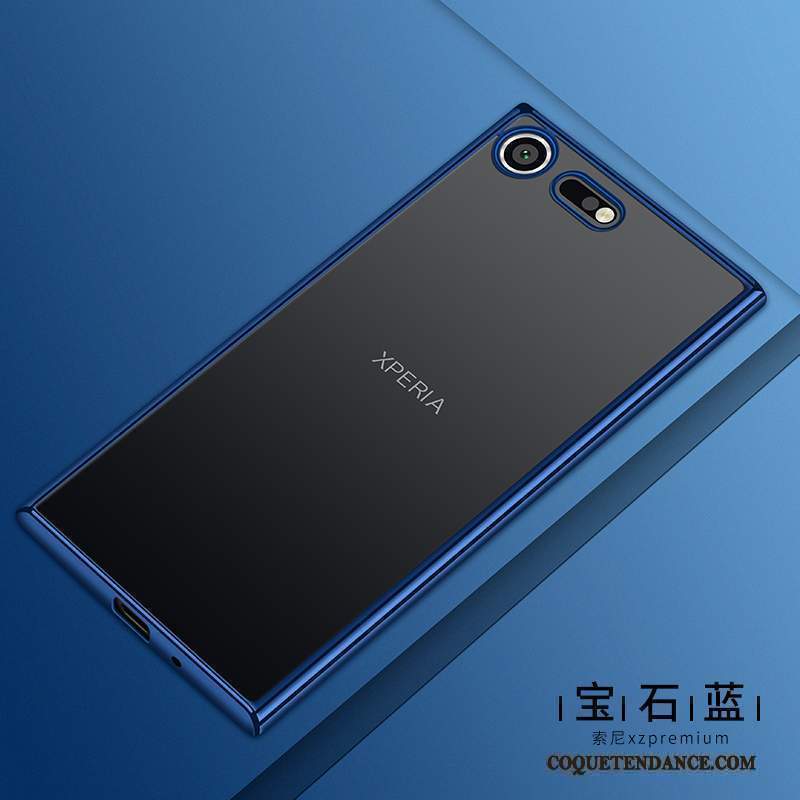 Sony Xperia Xz Premium Coque Bleu Transparent Fluide Doux Étui Incassable