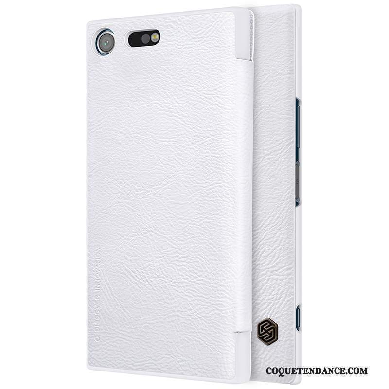 Sony Xperia Xz Premium Coque De Téléphone Étui En Cuir Protection Blanc Housse