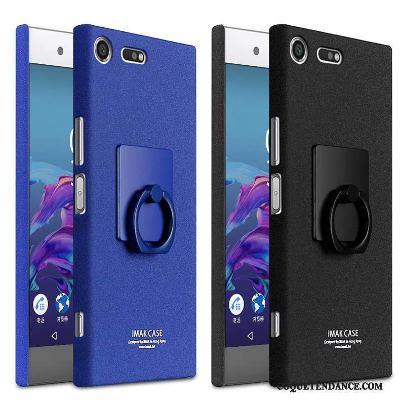Sony Xperia Xz Premium Coque Délavé En Daim Mince Bleu Noir De Téléphone