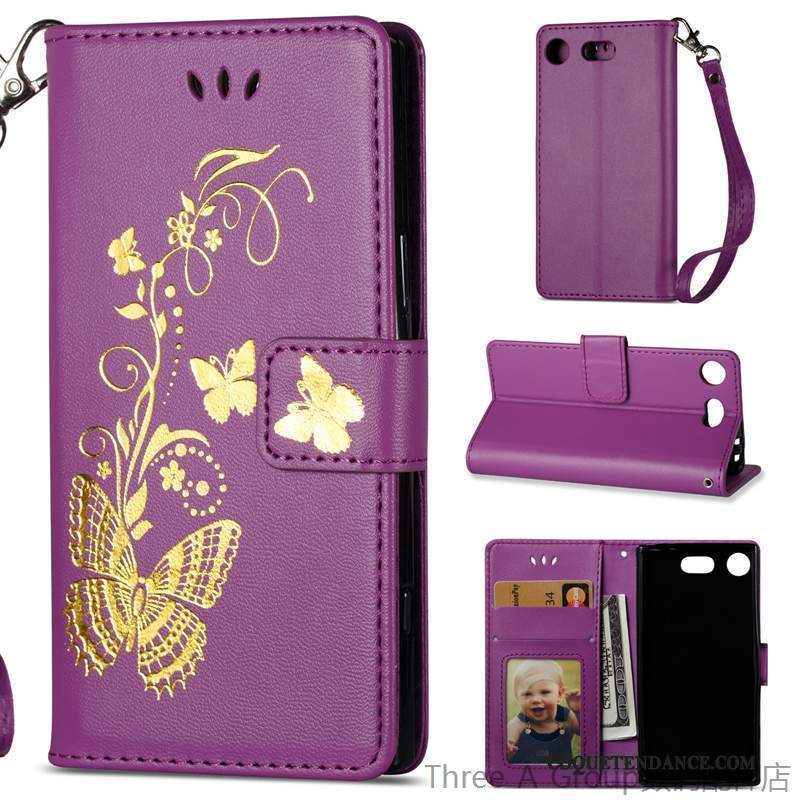 Sony Xperia Xz1 Compact Coque Fluide Doux Housse Violet De Téléphone