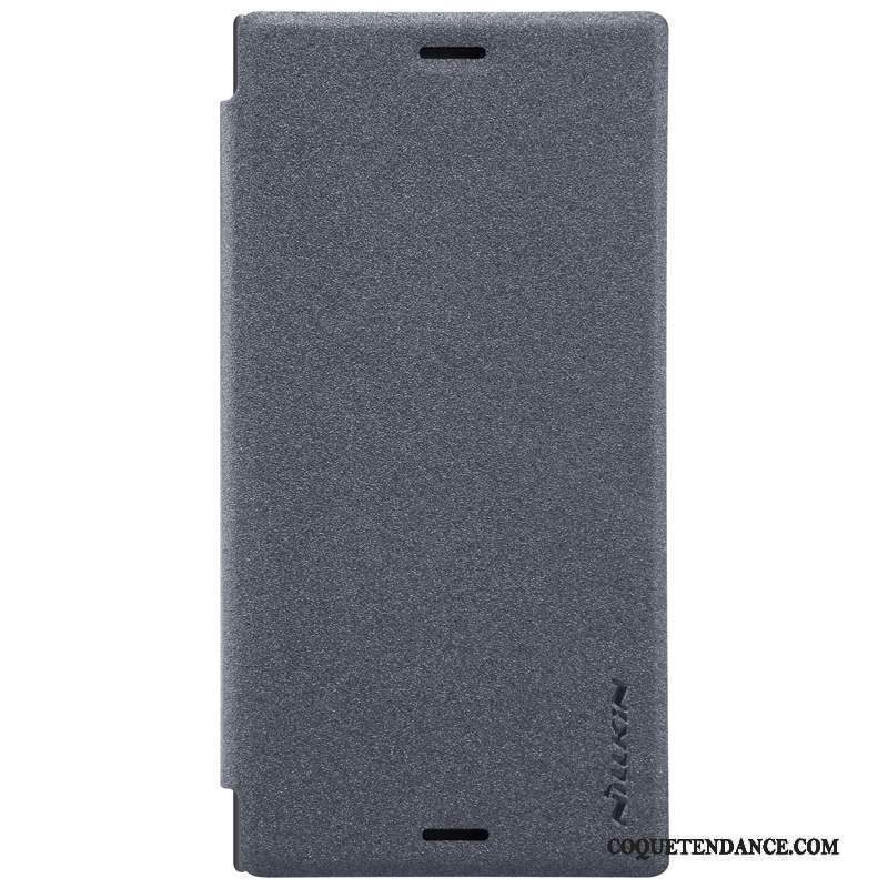 Sony Xperia Xz1 Compact Coque Gris Or Étui En Cuir De Téléphone Protection