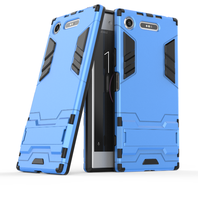 Sony Xperia Xz1 Coque Bleu Support Étui De Téléphone Tout Compris