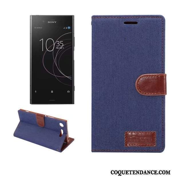 Sony Xperia Xz1 Coque Bleu Étui De Téléphone En Denim Protection