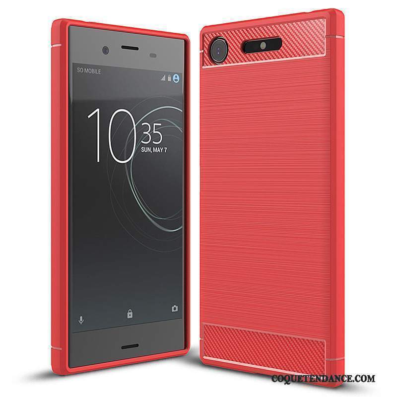 Sony Xperia Xz1 Coque Étui Protection Rouge Silicone