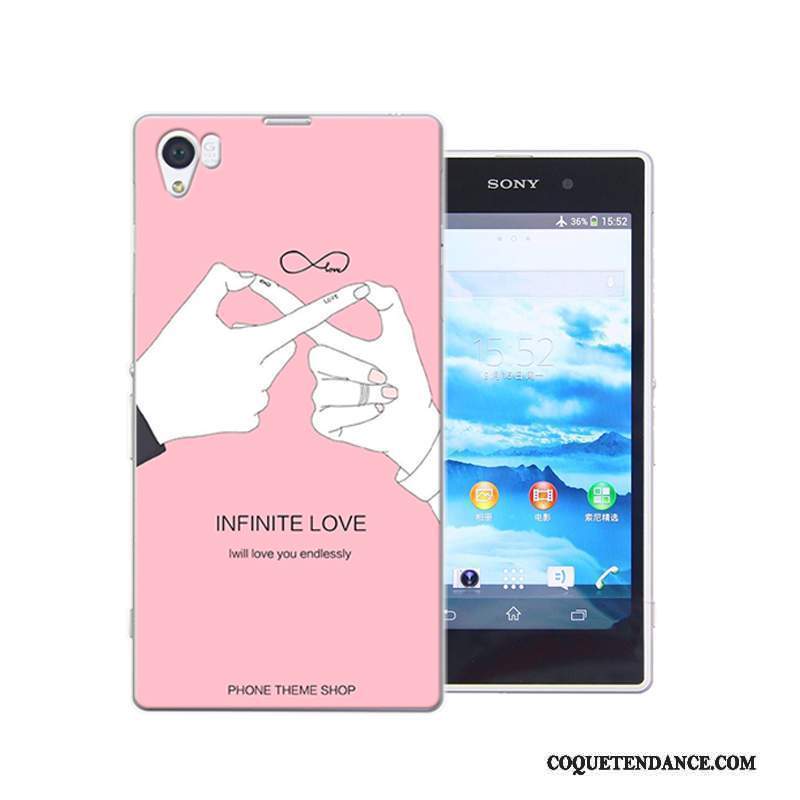 Sony Xperia Z1 Coque Incassable Difficile De Téléphone Rose Étui