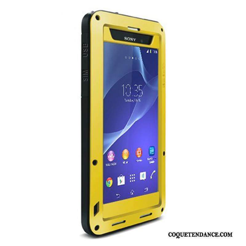 Sony Xperia Z2 Coque Métal De Téléphone Incassable Border Couvercle Arrière