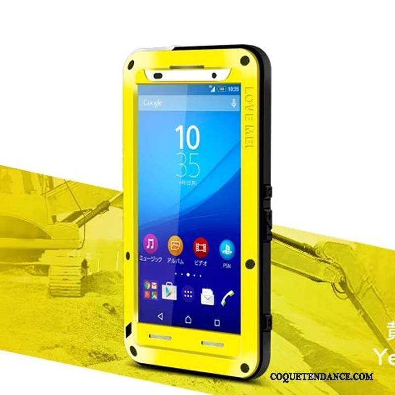 Sony Xperia Z3+ Coque Couvercle Arrière Silicone Étui Jaune Protection