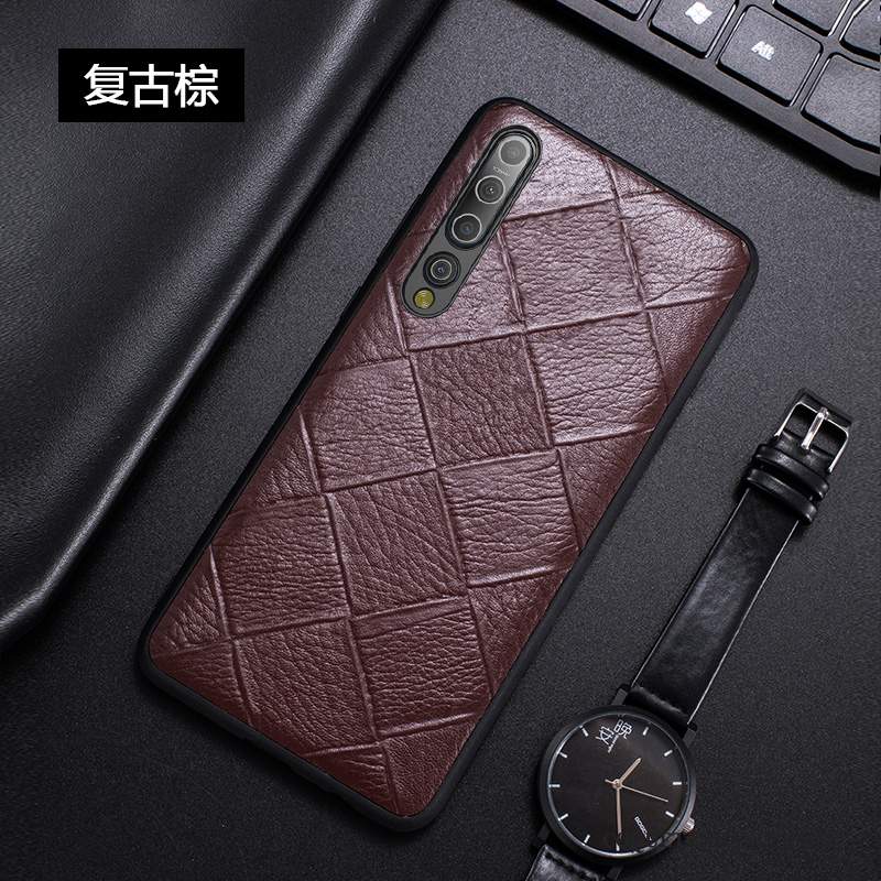 Xiaomi Mi 10 Coque Personnalisé Business Cuir Véritable Luxe Incassable