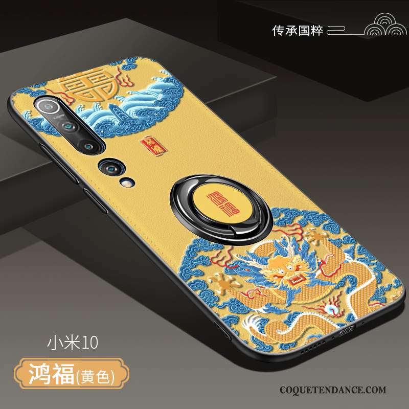 Xiaomi Mi 10 Coque Protection Support Délavé En Daim Étui De Téléphone