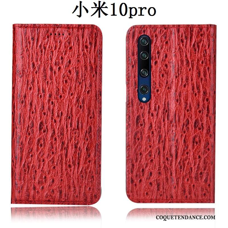 Xiaomi Mi 10 Pro Coque Incassable Protection Rouge Oiseau Étui En Cuir