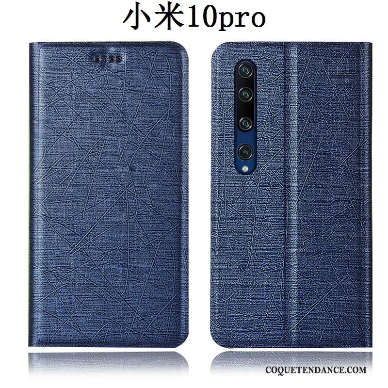 Xiaomi Mi 10 Pro Coque Tout Compris Étui En Cuir Bleu Petit Soie