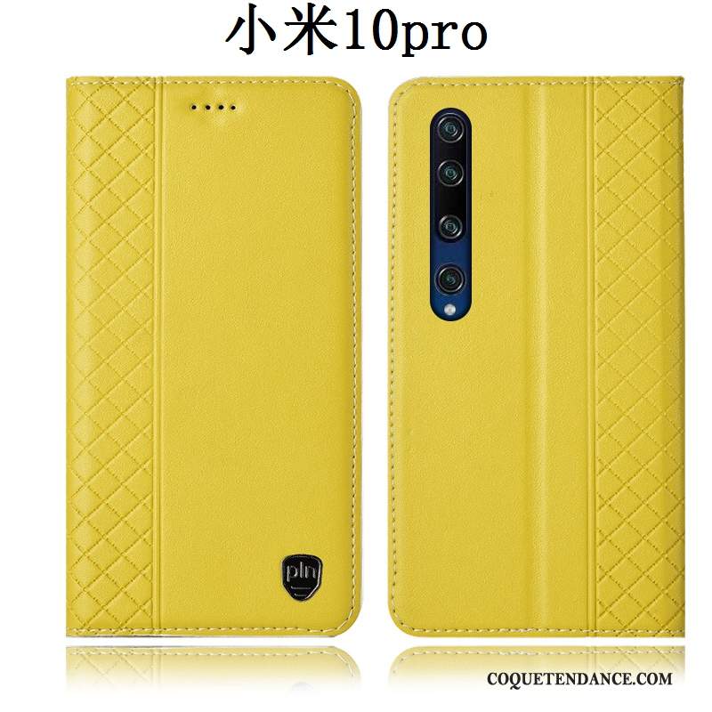 Xiaomi Mi 10 Pro Coque Étui En Cuir Jaune Incassable De Téléphone Tout Compris