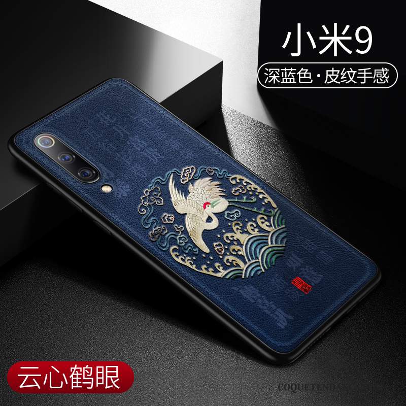 Xiaomi Mi 9 Coque Style Chinois Créatif Cuir Modèle Fleurie