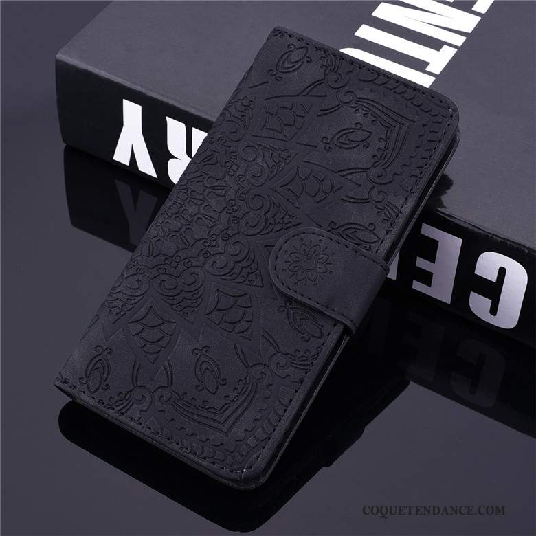 Xiaomi Mi 9 Lite Coque Jeunesse Fleur Totem Étui En Cuir Noir