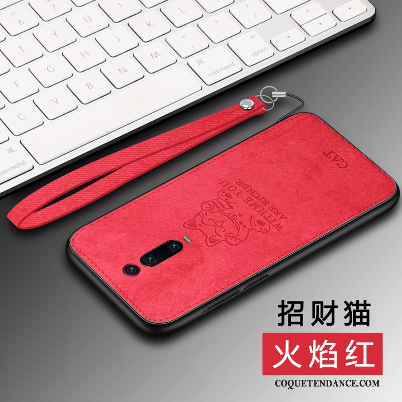 Xiaomi Mi 9t Coque Marque De Tendance Chat Rouge À Bord Protection