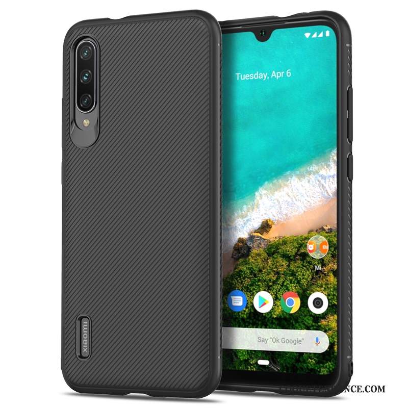 Xiaomi Mi A3 Coque Couleur Unie Membrane Silicone Simple Tempérer