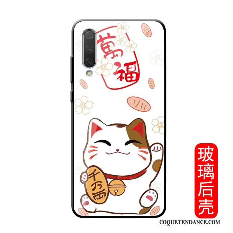 Xiaomi Mi A3 Coque Verre Chat Marque De Tendance Créatif Blanc