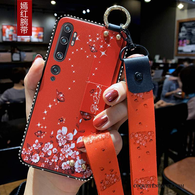 Xiaomi Mi Note 10 Coque Ornements Suspendus Rouge Tendance Protection