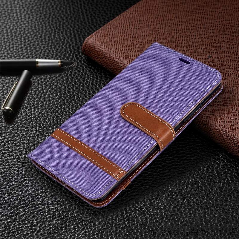 Xiaomi Mi Note 10 Coque Tissu De Téléphone Violet Protection Étui