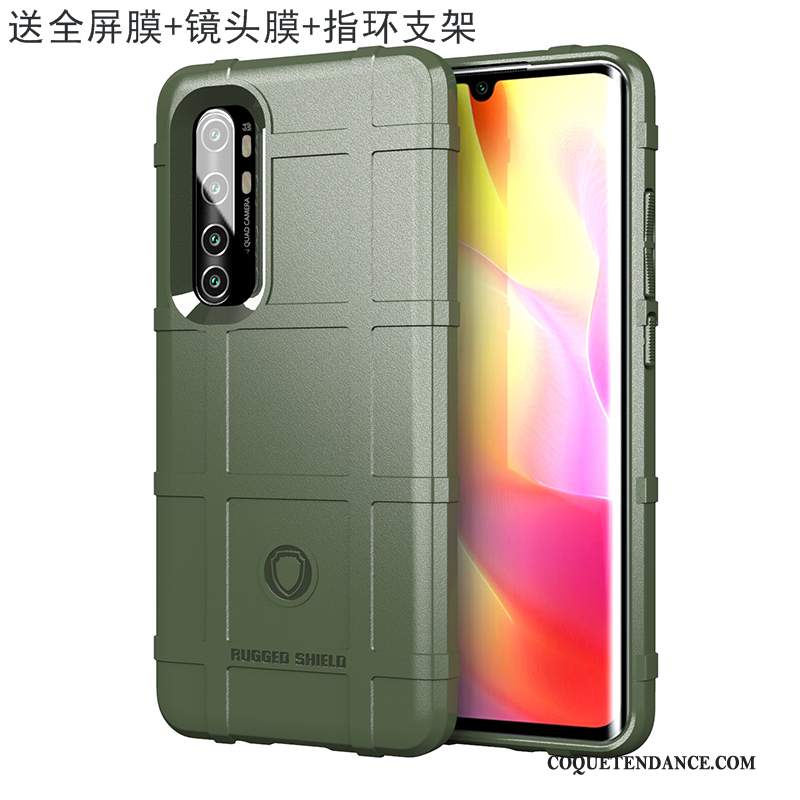 Xiaomi Mi Note 10 Lite Coque De Téléphone Protection Silicone Délavé En Daim Vert