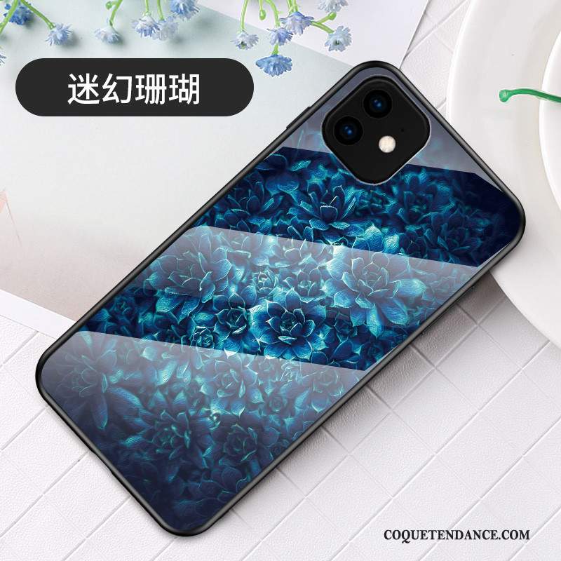 iPhone 11 Coque Art De Téléphone Simple Fluide Doux Bleu