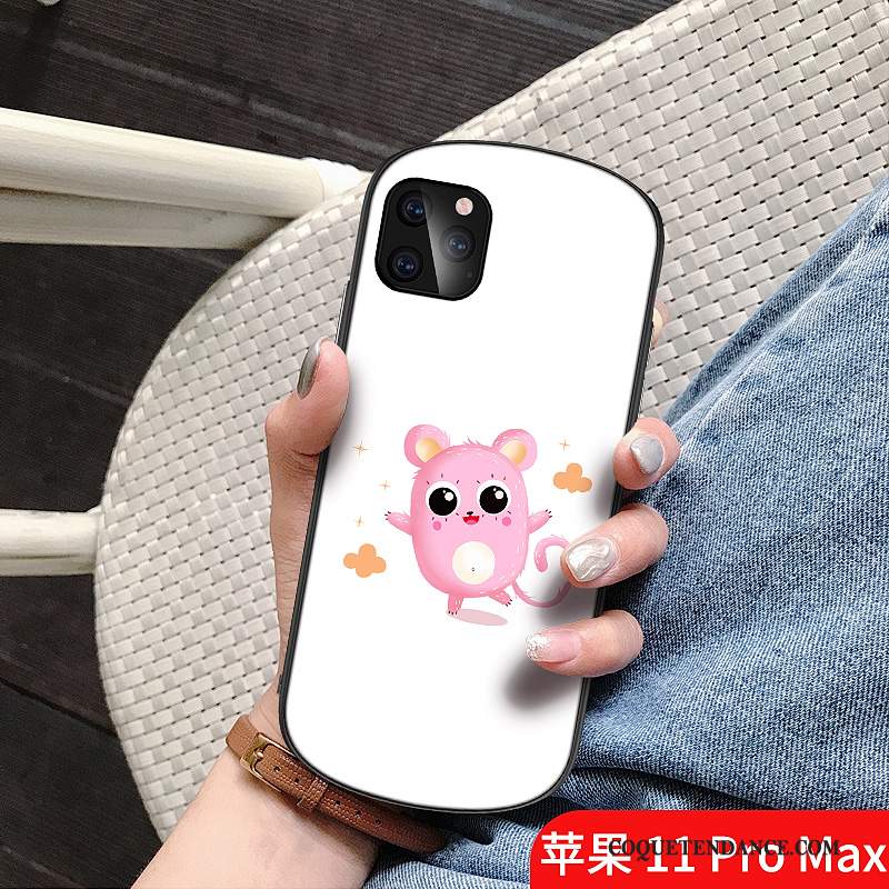 iPhone 11 Pro Max Coque Charmant Rond De Téléphone Blanc Dessin Animé