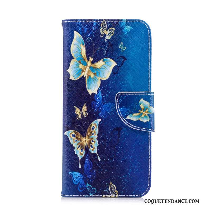 iPhone 11 Pro Max Coque Dessin Animé De Téléphone Étui En Cuir Bleu Nouveau