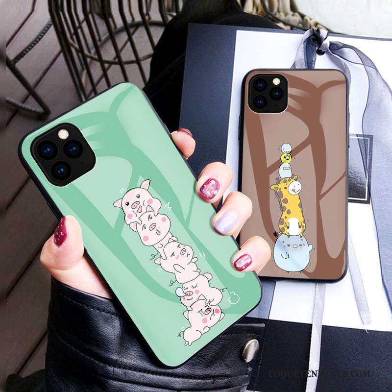 iPhone 11 Pro Max Coque Mignonne Dessin Animé Incassable Verre Charmant