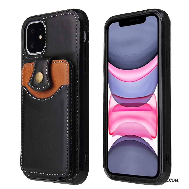 iPhone 12 Coque De Téléphone Noir Fluide Doux Étui Carte