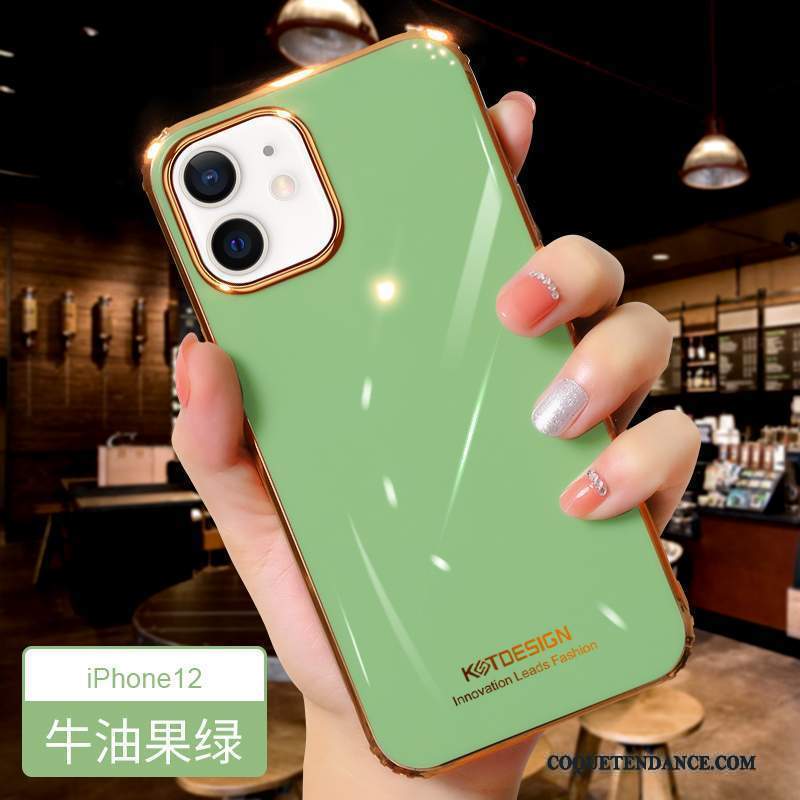iPhone 12 Coque Vert Étui Très Mince Incassable Protection