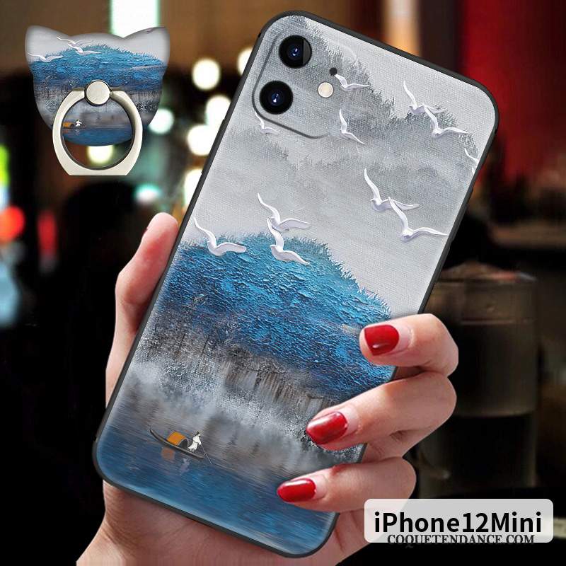 iPhone 12 Mini Coque Nouveau Tout Compris Style Chinois Gaufrage