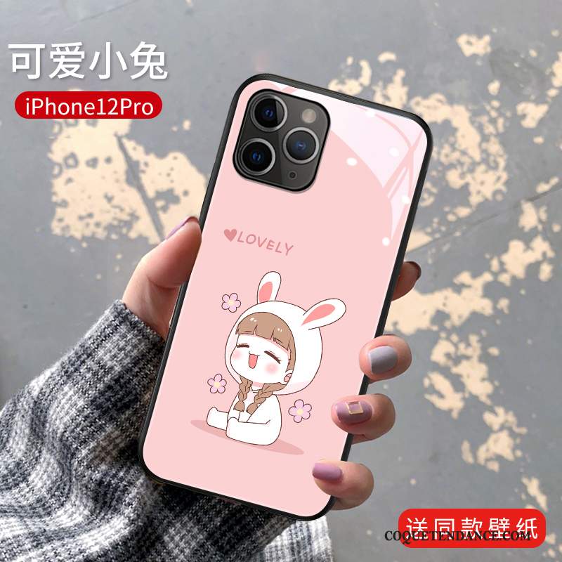 iPhone 12 Pro Coque De Téléphone Dessin Animé Charmant Créatif Rose