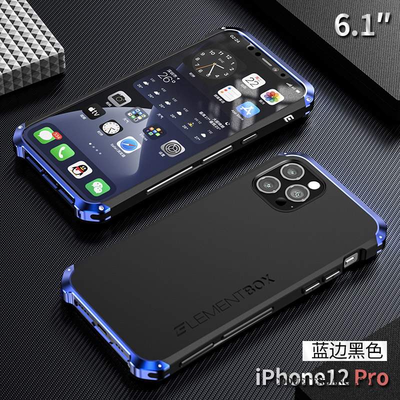 iPhone 12 Pro Coque Protection Bleu Métal Incassable